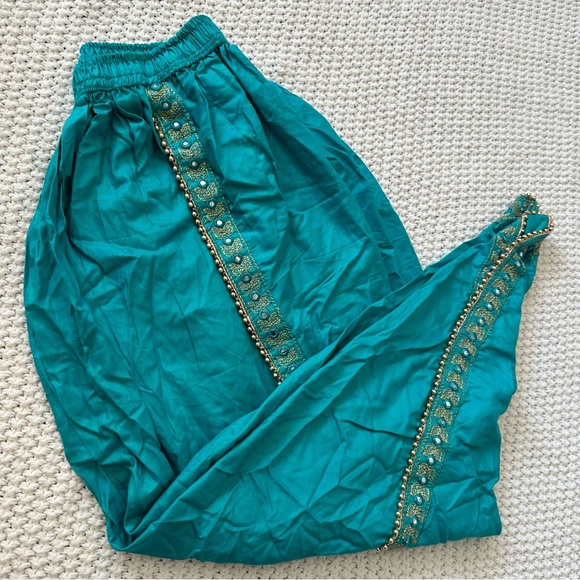 Dhoti Pants Princess Jasmine Women’s Indian Pants with Gold Bead embroidery - Picture 7 of 10